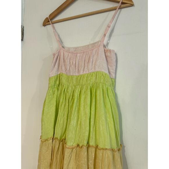 Ro's Garden Dress Anthropologie Tiered pastel floral 100% cotton maxi sun XS - Picture 7 of 13